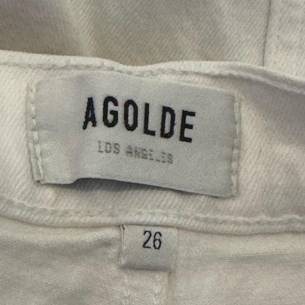 Agolde White Distressed Toni Mid-Rise Slim Jean NWOT 26 - Picture 3 of 5
